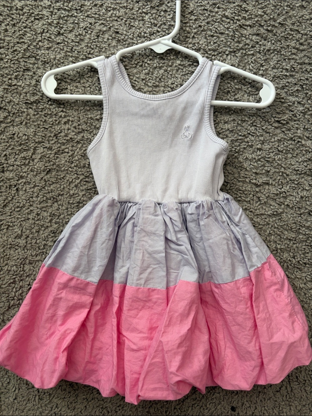 GAP Girls Pink and Light Gray Colorblock Tank Dress